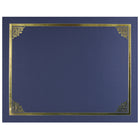St. James - Porte-certificats/porte-documents - bordure dorée - finition lin - bleu marine - paquet de 5 - 83803-Ajoutez une touche d'élégance, de cérémonie et de sincérité à l'attribution de reconnaissance