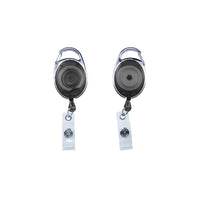 Beslayn – Bobine porte-insigne ovale translucide avec mousqueton intégré, à pince rapide, sangle transparente, paq./50-Les bobines sont munies de cordons rétractables de 30 po (762 mm) munis de mousquetons en plastique pour attacher des insignes d'identité, des clés et d'autres articles essentiels
