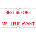 Motex – Étiquettes 5500 « Best Before », 7/8 x 7/16 po, blanc, lettrage rouge, 10/rouleaux (38-1252-BEST)-Étiquettes pour pistolet étiqueteur