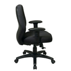 Chaise inclinable synchronisée 2:1 Work Smart à dossier moyen avec accoudoirs rembourrés souples réglables dans deux positions-Réglage pneumatique à une touche de la hauteur du siège