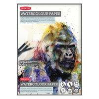Derwent – Bloc de papier aquarelle A4, 8 po x 11 po, 12 feuilles (2301970)-Papier épais blanc conçu pour une utilisation avec les crayons solubles dans l'eau