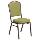Chaise de banquet HERCULES empilable, dossier couronne, tissu citron, siège épais 2,5 po, cadre or filonien (FD-C01-GV-8-GG)-Capacité de poids de 500 lb