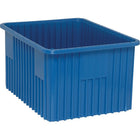 Quantum Storage Systems - Contenants Divider Box Plastique, 22,5po La X 17,5po P X 3po H, Bleu, paquet de 3-Couleur Bleu