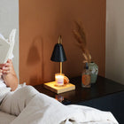 HABITU - Lampe chauffe-bougie à hauteur réglable avec bougie à la lavande - Noir-Fiche UL avec cordon de 5,45 pi