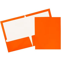 JAM PaperMD – Chemises de présentation à 2 pochettes plastifiées et lustrées, orange, 25/paquet-Chemises en papier cartonné orange lustré