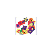 Pièce à coller alphabet Roylco, assortie, 1" x 1", paquet de 6000-Lettres amusantes aux couleurs vives imprimées des deux côtés d'une carte épaisse
