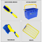 Michelin - Ensemble de seau de lave-auto Ultimate 11 pièces-Brosses durables anti-égratignures