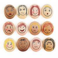 Yellow Door - Pierres-visages d’émotions, niveau prématernelle à la 3e année primaire, 12/paquet (YUS1021)-Âge et niveau : Enfants de 3 à 7 ans, de la prématernelle à la 3e année