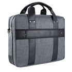 Sacoche pour Ordinateur Portable 11-12", Sac à Bandoulière, Sac de Travail/Voyage/Affaires, Matière Déperlante - Grise-L'intérieur comprend deux poches principales, un côté avec une poche dédiée pour ordinateur portable, l'autre pour tablettes et ordinateurs portables, des emplacements dédiés pour 4 cartes de crédit