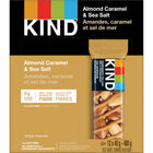 KIND - Caramel amande Barre De Sel De Mer- 40g - Paquet de 12-Bonne source de fibres (7g)