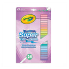 Crayola - Maqueurs lavables Super Pointes - Paquet de 24-Profite d'un arc-en-ciel de marqueurs Super Tips de 24 couleurs pastel différentes, dont des roses, des bleus et des verts doux, parfaits pour ajouter une touche de fantaisie à tes œuvres d'art.