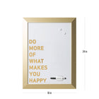 MasterVision Tableau de citation magnetique effaçable à sec - citation "DO MORE" - 18 po l x 24 po L -cadre metallique dore-Cadre dore metallique elegant et elegant