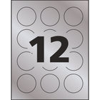 Avery − Étiquettes rondes gaufrées argent pour imprimante à jet d’encre − permanentes − 2 po de diamètre − paquet de 96 (22824)-Faciles à décoler avec Pop-Up Edge pour décoller rapidement