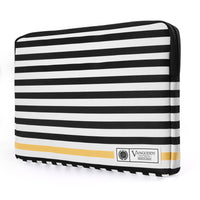 Poids Léger Svelte Housse pour ordinateur portable , 17,3 po, Verte-Protégez et transportez votre appareil avec cet étui universel noir à rayures blanches conçu pour les tablettes, ordinateurs portables et ordinateurs portables de 11 à 12 pouces
