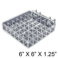 Azar Displays – Plateau à 36 compartiments pour rouges à lèvres pour panneau perforé/à lattes, 2/paquet (225551)-Utilisez ce plateau sur un panneau perforé, un panneau à lattes, ou un sur comptoir
