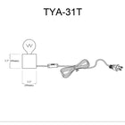 Dainolite - Lampe de table à incandescence moderne Tonya, 1 lumière, noir mat-Le cordon de 6 pieds offre une portée suffisante