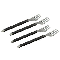 Elegance – Fourchettes Gibraltar, noir mat/acier inoxydable, 4/paquet (70004)-Quatre fourchettes