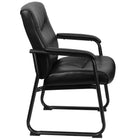 Flash Furniture – Fauteuil d’appoint de direction HERCULES à pattes traîneau, capacité de 500 lb, cuir noir (GO2136)-Rembourrage en LeatherSoft noir