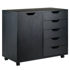 Winsome - Classeur mobile 20630 Halifax, fini noir-Construit de bois composite, fini noir