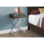 Monarch Specialties - 3555 Table D'Appoint - 24 po H/Taupe Fonce/Metal Chrome-Garantie limitée de 1 an sur les pièces