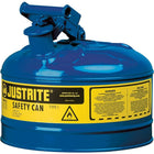 JustriteMD – Bidon de sécurité de type I sans entonnoir, 1 gal, 9 1/2 x 11 po, bleu-Les bidons de sécurité de type I sont conçus avec un seul bec pour remplir et verser toutes sortes de liquides inflammables