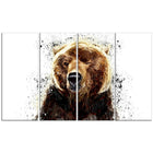 Designart – Impression sur toile blanche, ours brun, 5 panneaux (PT2302-271)-Impression