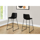 Monarch Specialties - 7754 Tabouret De Bar - Simili-Cuir Noir/Metal Noir-Base mince en métal noir. Polyvalente pour une utilisation dans plusieurs pièces