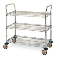 Chariot utilitaire à usage standard avec tablettes grillagées, 3 tablettes, 36 x 24 po (MW711)-Nombre de tablettes : 3