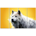 Designart Toile imprimée, L’émerveillement du loup, jaune, 5 panneaux (PT2330-271)-Impression
