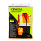 Forcefield - Gilet de sécurité avec fermeture à glissière - CSA Classe 2 Niveau 2 - Orange-Ruban rétroréfléchissant en configuration fluorescente contrastée de 4 pouces