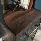 Sauder - La Collection Briarbrook Bibliotheque etroit - Finition Barrel Oak-Cadre et façades de tiroirs en metal laque.