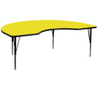 Flash Furniture – Table d’activités, haricot, 48 x 72 po, stratifié haute pression 1,25 po, pattes préscolaires réglables, jaune-Stratifié jaune
