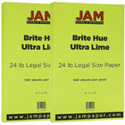 Jam Paper 24 lb, papier de couleur vive Ultra, 8 1/2 x 14 po, vert lime, paquet de 200 feuilles-Lime Ultra