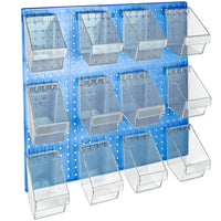 Azar - 12 Ensemble d'organisateurs d'accessoires de mur de Peg Mini Bucket - 24 po l x 24 po H - Bleu-Vendu en multiples de: 1