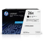 HP - Cartouche de toner LaserJet d’origine 26X (CF226XD) noir, haut rendement, paq./2-Cartouches de toner HP 26X compatibles avec les modèles : HP LaserJet Pro M402, M426