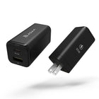 Adam Elements Chargeur OMNIA X6 A Ultra Compact Double Port USB-C et USB-A PD 65W - Noir-Équipé de ports USB-C et USB-A