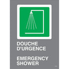 Accuform Signs - Enseigne De Sécurité Csa « Douche D'Urgence / Emergency Shower », 14po x 10po, Bilingue Avec Pictogramme-Type d'affichage Boulonné