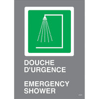 Accuform Signs - Enseigne De Sécurité Csa « Douche D'Urgence / Emergency Shower », 14po x 10po, Bilingue Avec Pictogramme-Type d'affichage Boulonné