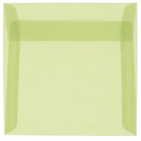 JAM Paper Enveloppes carrées translucides de 6 x 6 po, vert feuille, 50/paquet-Enveloppes translucides vert feuille