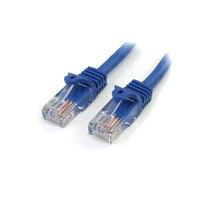 StarTech  Câble de raccordement RJ45 UTP Cat 5e sans crochet bleu, câble de raccordement de 25 pi, 25 pi-Les connecteurs en or de 50 microns garantissent une conductivité optimale tout en éliminant les pertes de signaux en raison de l’oxydation ou la corrosion