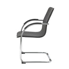 Nicer Furniture - chaise d'accueil empilable, 4 pièces, noir-Assise et dossier en polypropylène noir