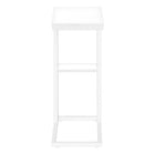 Monarch Specialties - 3676 Table D'Appoint - 25 po H/Blanc/Metal Blanc-Dimensions du produit: 18,25 pouces L x 10,25 pouces P x 25,25 pouces H