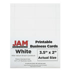 JAM Paper Cartes professionnelles imprimables, 2 x 3,5 po, blanc, 100/paquet (22130975)-Cartes professionnelles imprimables blanches