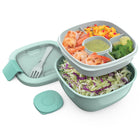 Bentgo - Conteneur à salade de 54 oz - Aqua côtier-Livré avec un plateau à compartiments, un récipient à sauce étanche, une fourchette réutilisable et un récipient hermétique pour un récipient à salade complet à emporter