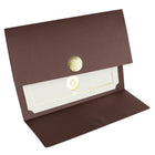 St. James - Porte-certificats/porte-documents - Sceau d'or avec ruban bleu - brun - paquet de 5-Insertion facile de documents de format lettre (8-1/2 x 11 po) dans les fentes d'angle découpées à la forme