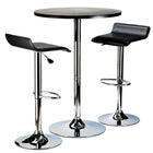 Winsome — Ensemble table de pub et 2 tabourets, élévation pneumat. Spectrum 3 pièces, 24 po, forme arrondie avec chrome, noir-Cette table de pub de 24 po est une belle addition à votre salle commune ou salle de jeux. Ens. pub moderne, taille compacte. Dessus de table rond en MDF fait d’un métal assorti à celui des tabourets, élévation pneumat..