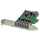 StarTech ® Carte USB 3.0 PCI Express à 7 ports, conception à profil standard et profil bas-Augmentez les capacités de votre système en ajoutant sept ports USB 3.0 (dont 6 externes et un interne) à n’importe quel ordinateur compatible PCIe