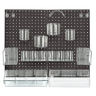 Azar - Kit d'organisateur de mur de panneaux perforés de 24 pièces avec deux panneaux et assortiment accessoire - noir-Vendu en multiples de: 1