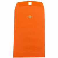 JAM Paper - Enveloppes Colourées pour catalogue à extrémité ouverte - 6 x 9 - avec fermeture à fermoir - orange recyclé - paquet de 50-Enveloppe à fermoir orange