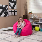 Flash Furniture - Petit fauteuil poire rose chaud plein pour enfants-Housse amovible lavable à la machine